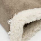 HERMES MINI KELLY PLUCH GRIZZLY/SWIFT/MOUTON MERINOS GRIS CAILLOU/ECRU/ETOUPE SHW