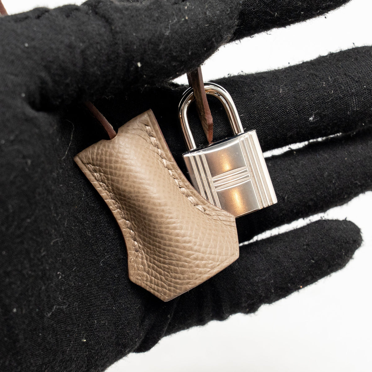 Hermes birkin 25 Epsom etoupe / gris pale / ebene SHW