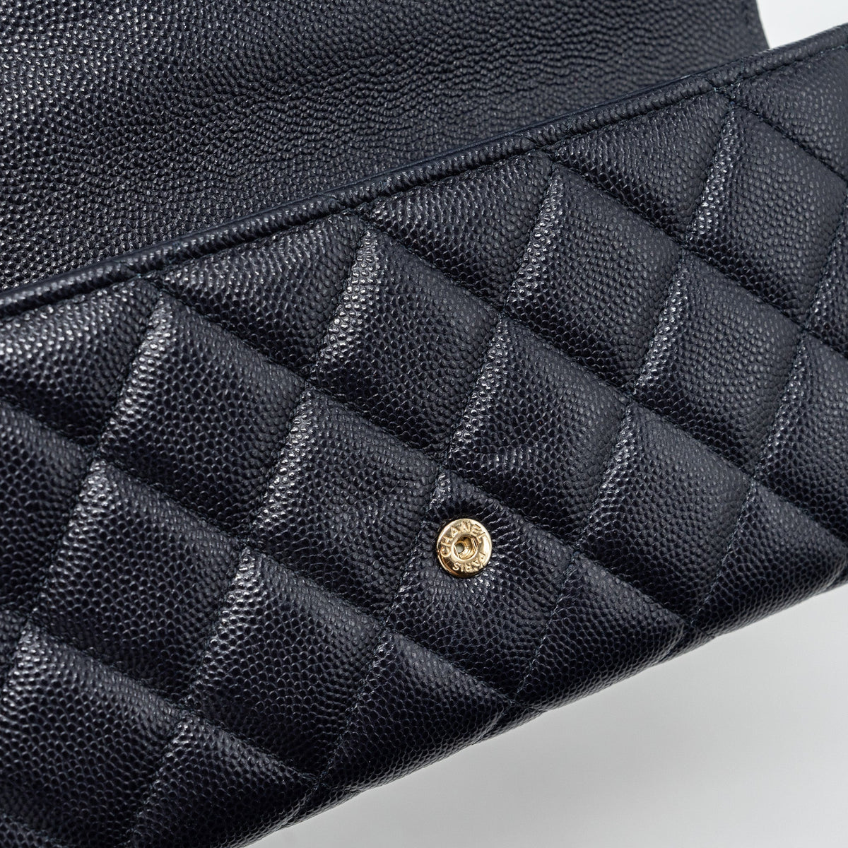 CHANEL CLASSIC LONG FLAP WALLET CAVIAR NAVY LGHW