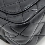CHANEL PEARL CRUSH MINI SQUARE FLAP BAG LAMBSKIN BLACK GHW (MICROCHIP)