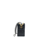CHANEL 19 PHONE POUCH WITH CHAIN LAMBSKIN BLACK MULTICOLOUR HARDWARE