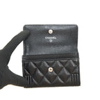CHANEL BOY CARDHOLDER CAVIAR BLACK RUTHENIUM SHW