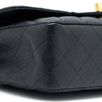 CHANEL MEDIUM CLASSIC DOUBLE FLAP BAG CAVIAR BLACK GHW