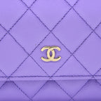 CHANEL CLASSIC WALLET ON CHAIN CAVIAR PURPLE LGHW
