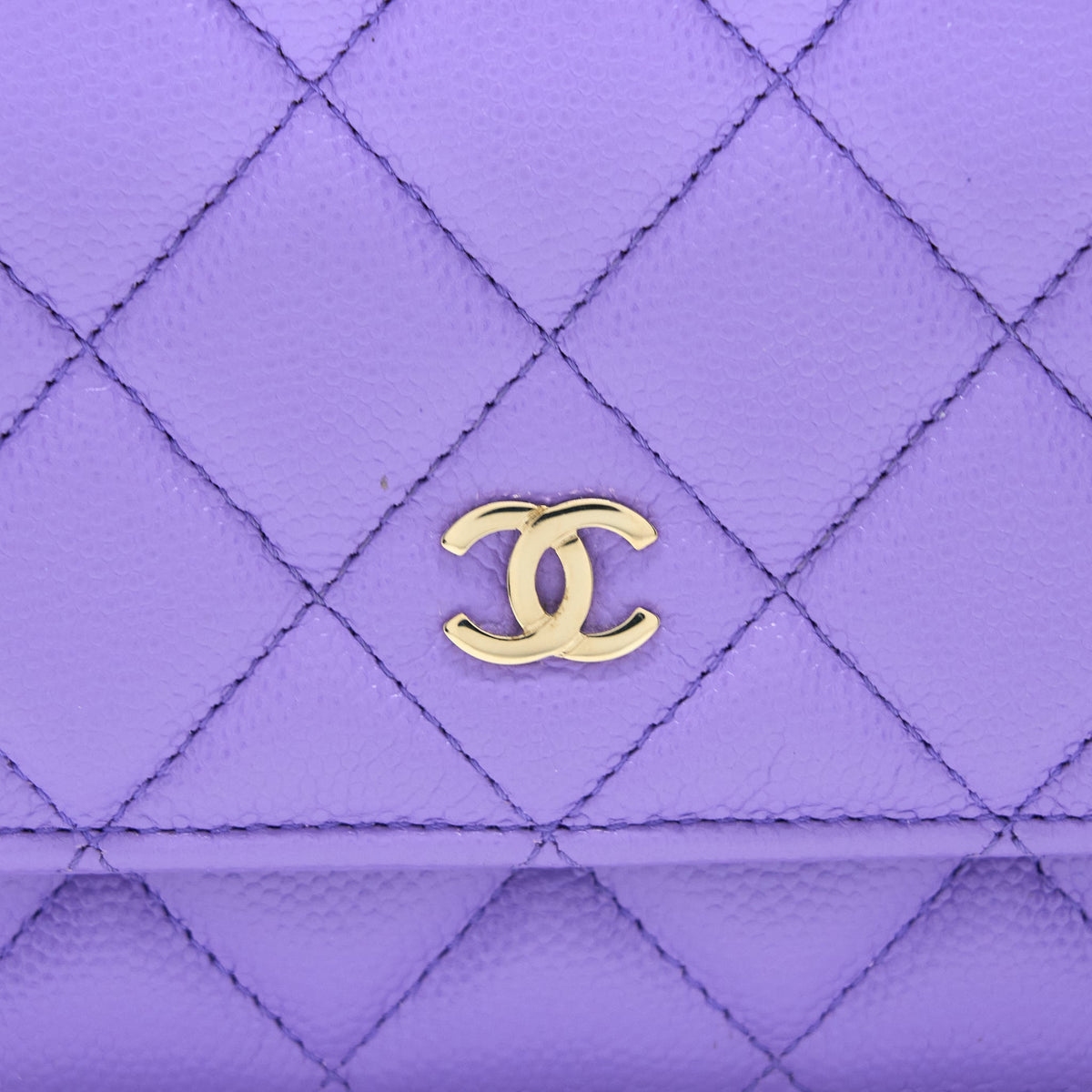 CHANEL CLASSIC WALLET ON CHAIN CAVIAR PURPLE LGHW