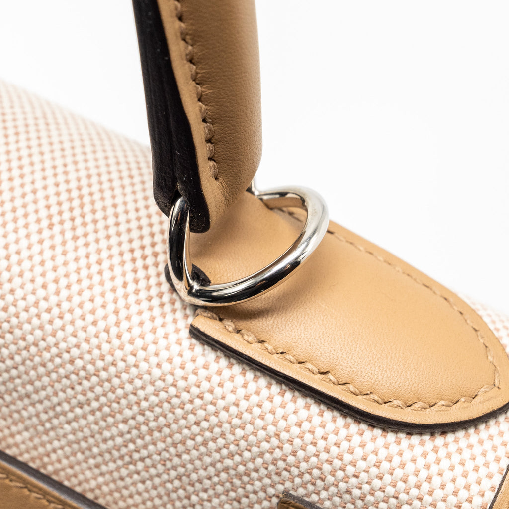Hermes Kelly 28 Swift/Canvas Chai SHW