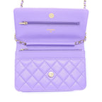 CHANEL CLASSIC WALLET ON CHAIN CAVIAR PURPLE LGHW