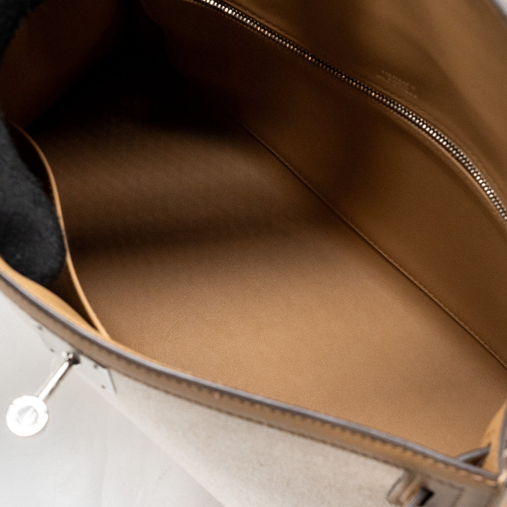 Hermes Kelly 28 Swift/Canvas Chai SHW