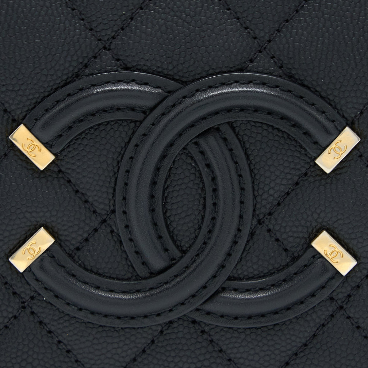 CHANEL FILIGREE VANITY CASE CAVIAR BLACK GHW