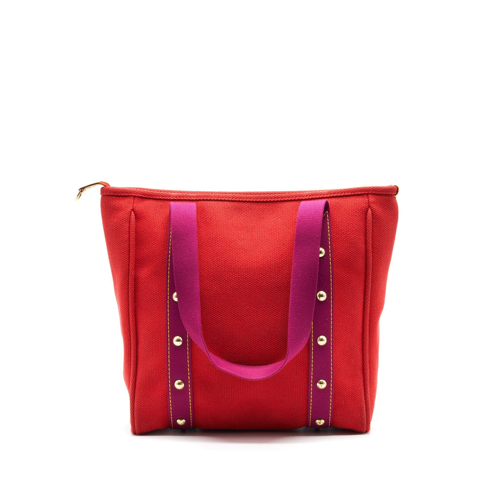 LOUIS VUITTON CANVAS TOTE BAG IN RED