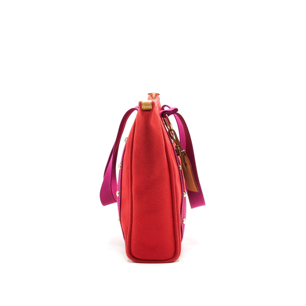 LOUIS VUITTON CANVAS TOTE BAG IN RED