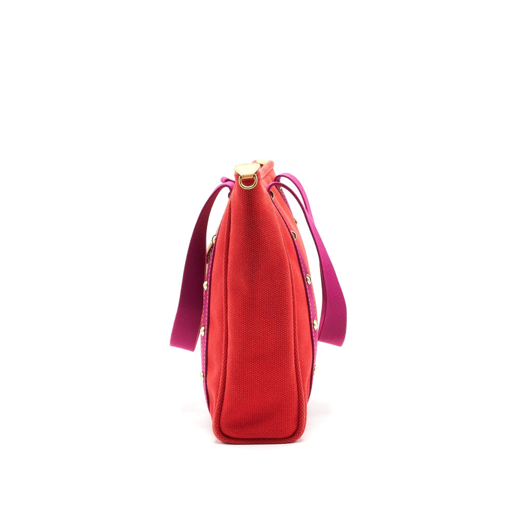 LOUIS VUITTON CANVAS TOTE BAG IN RED