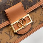 LOUIS VUITTON DAUPHINE CHAIN WALLET MONOGRAM REVERSE CANVAS GHW