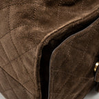 Chanel Medium 25 bag suede leather brown GHW (microchip)