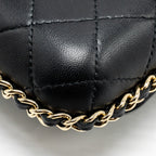 CHANEL 22A PHONE CASE/MINI WALLET ON CHAIN LAMBSKIN BLACK LGHW (MICROCHIP)