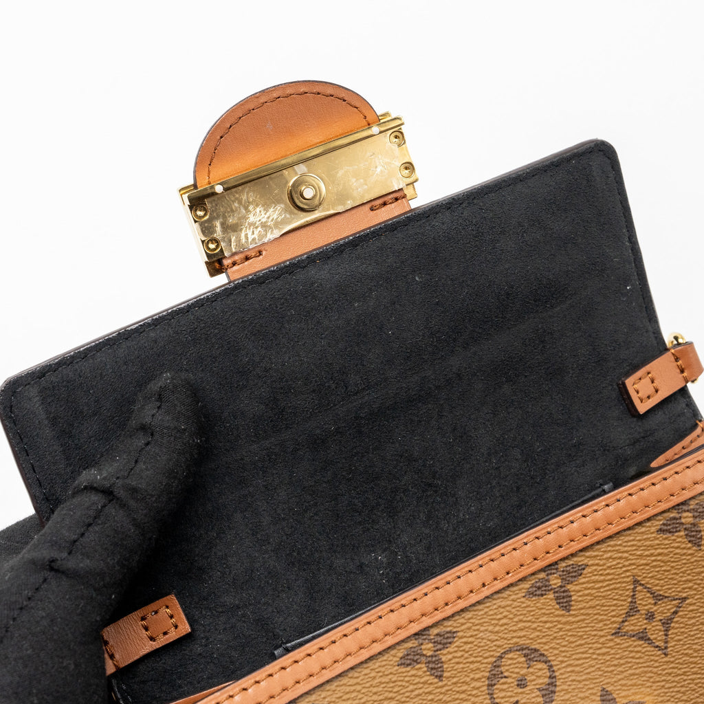 LOUIS VUITTON DAUPHINE CHAIN WALLET MONOGRAM REVERSE CANVAS GHW