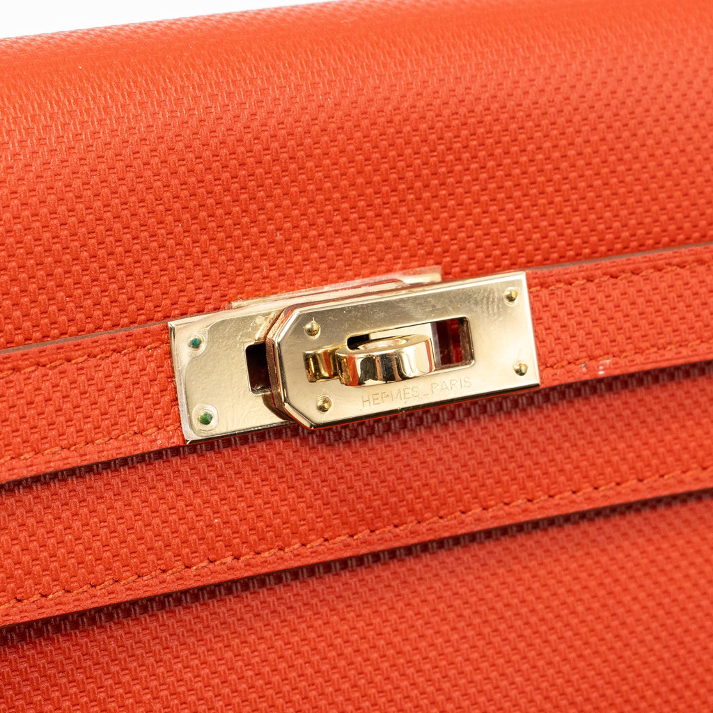 Hermes Kelly Long Wallet Grain Sanguine GHW