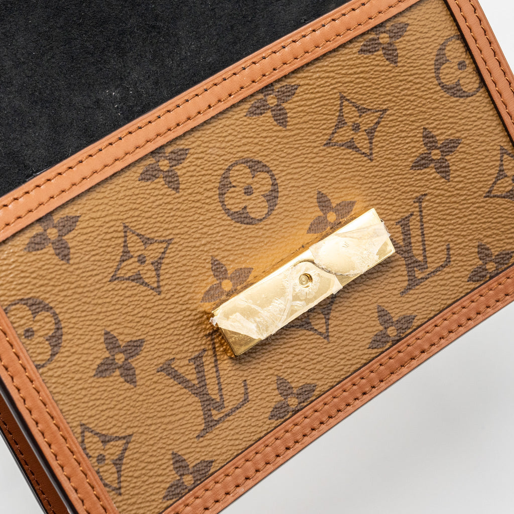 LOUIS VUITTON DAUPHINE CHAIN WALLET MONOGRAM REVERSE CANVAS GHW
