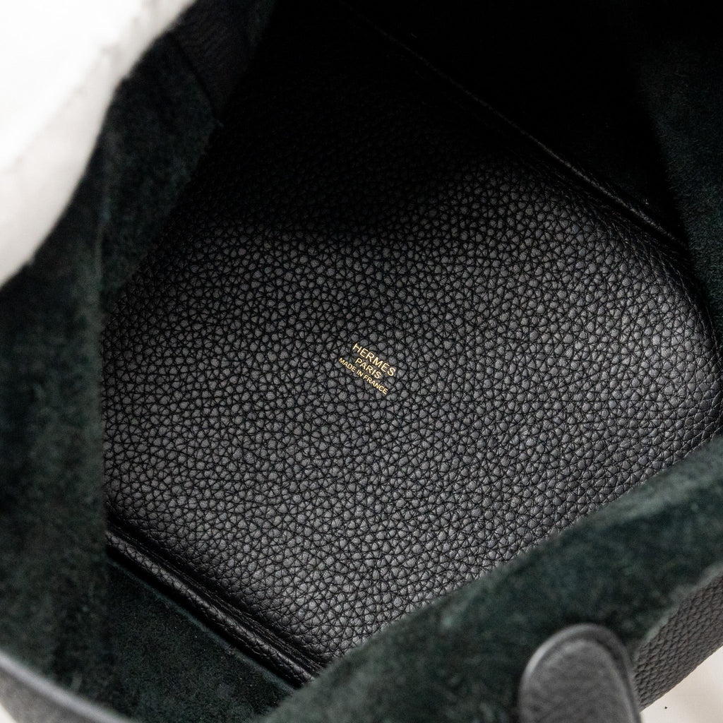 Hermes Picotin 22 Clemence Black GHW