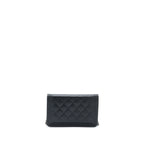 CHANEL BOY WALLET ON CHAIN CAVIAR BLACK RUTHENIUM HARDWARE (MICROCHIP)