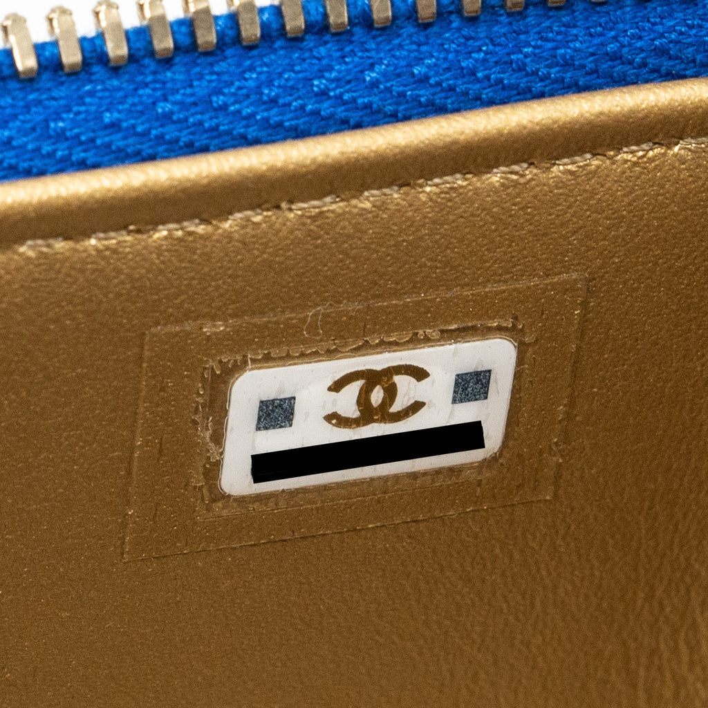 CHANEL PEARL CRUSH MINI VANITY LAMBSKIN BLUE GHW(MICROCHIP)