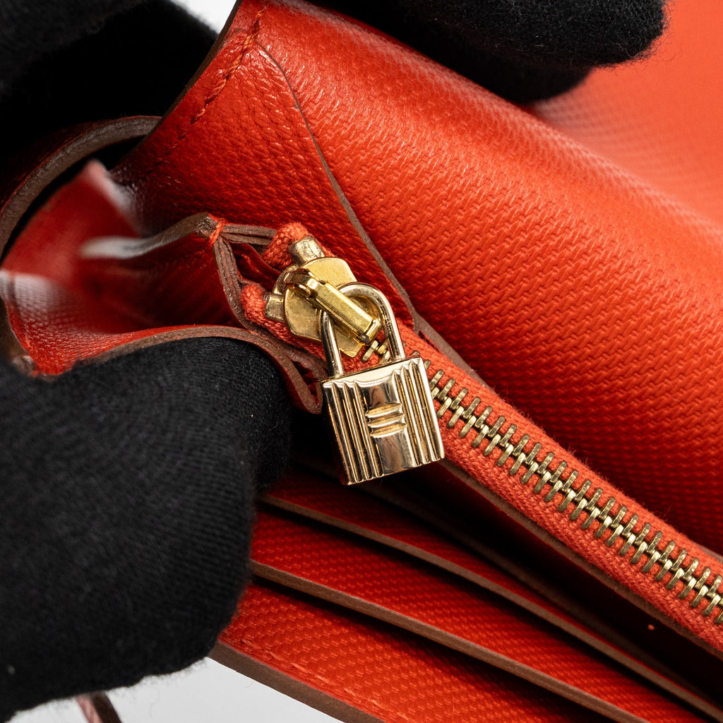 Hermes Kelly Long Wallet Grain Sanguine GHW