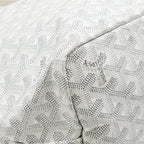 Goyard Saint Louis PM Tote Bag COCUR GOYARD Goyardine Canvas/Leather White/Grey SHW