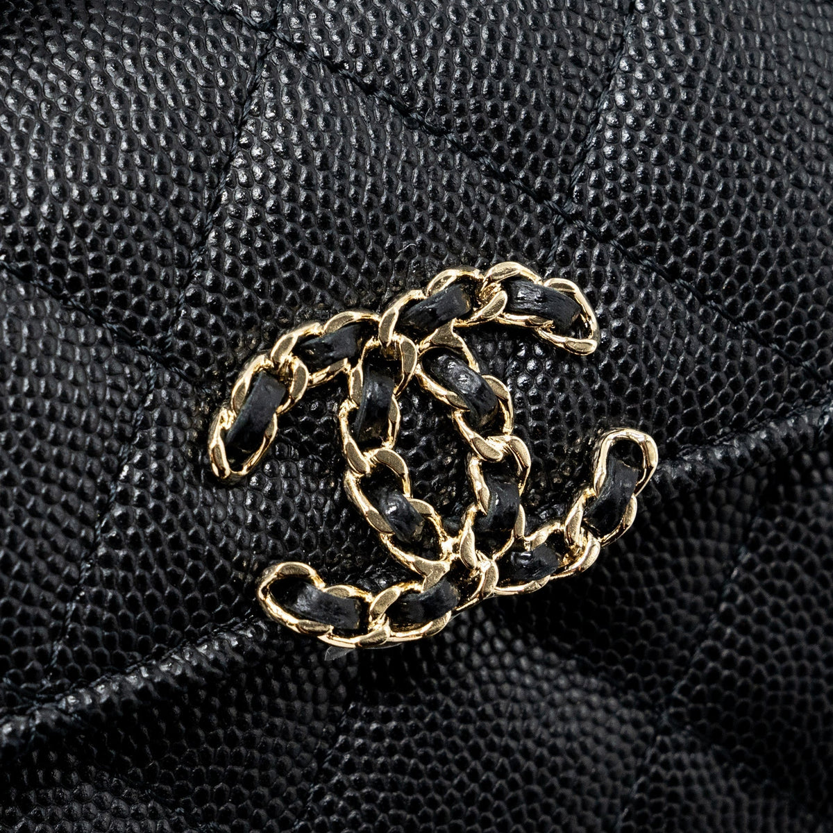 CHANEL MINI TOP HANDLE FLAP BAG CAVIAR BLACK LGHW (MICROCHIP)