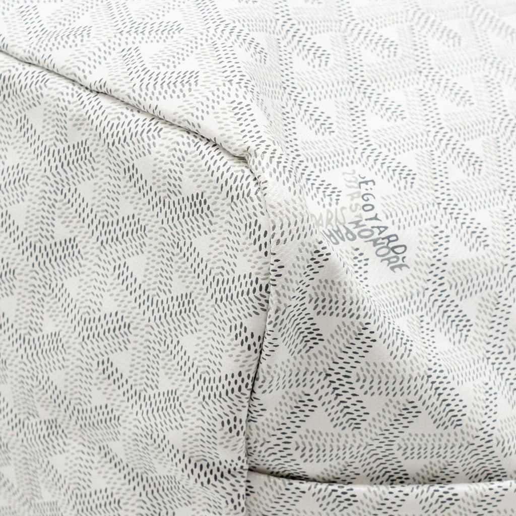 Goyard Saint Louis PM Tote Bag COCUR GOYARD Goyardine Canvas/Leather White/Grey SHW