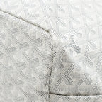 Goyard Saint Louis PM Tote Bag COCUR GOYARD Goyardine Canvas/Leather White/Grey SHW