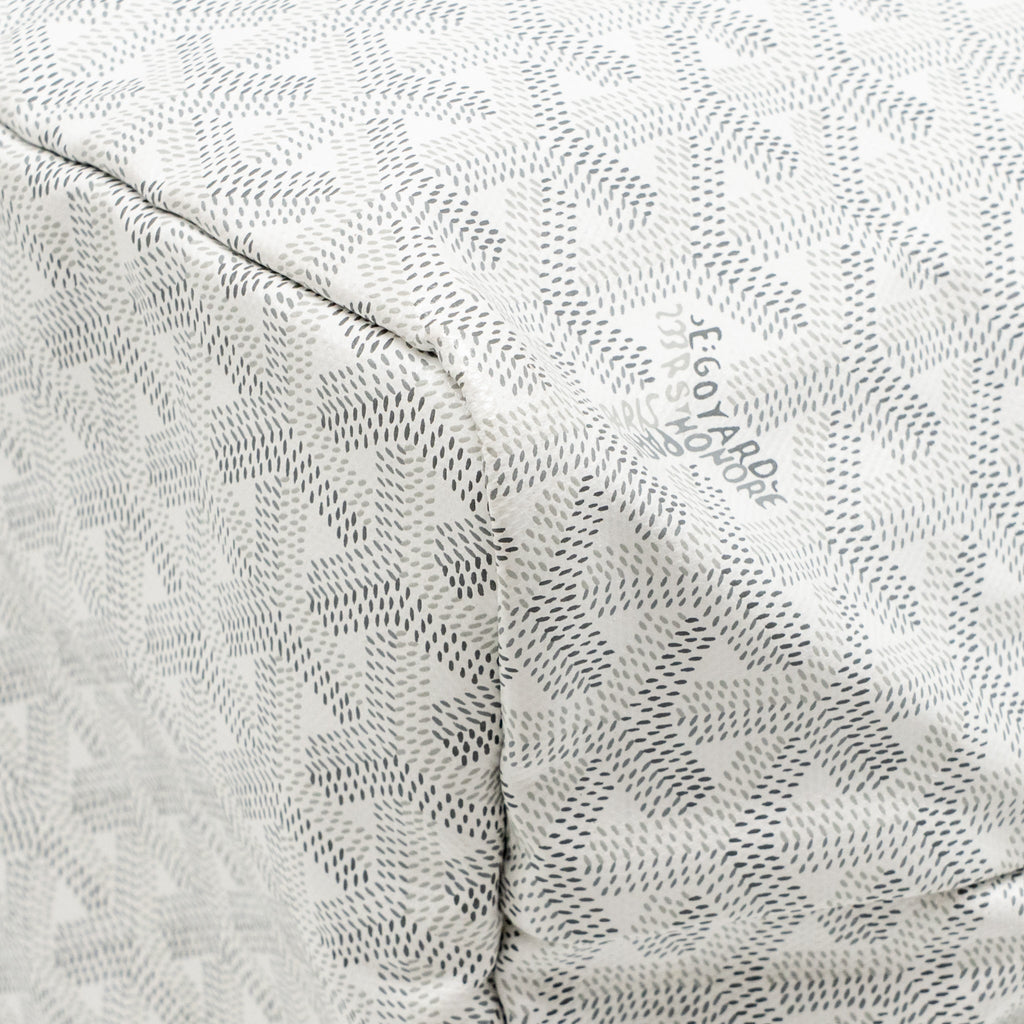 Goyard Saint Louis PM Tote Bag COCUR GOYARD Goyardine Canvas/Leather White/Grey SHW