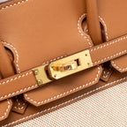 HERMES BIRKIN 25 TOILE H CANVAS / SWIFT LEATHER ECRU-BEIGE / GOLD GHW