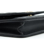 CHANEL 22S DETAILED LOGO WALLET ON CHAIN CAVIAR BLACK LGHW