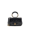 Chanel Loop Top Handle Flap Bag Lambskin Black GHW