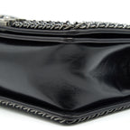 CHANEL OLD MEDIUM LEBOY BAG WITH CHAIN EDGE BLACK