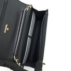 CHANEL 22S DETAILED LOGO WALLET ON CHAIN CAVIAR BLACK LGHW