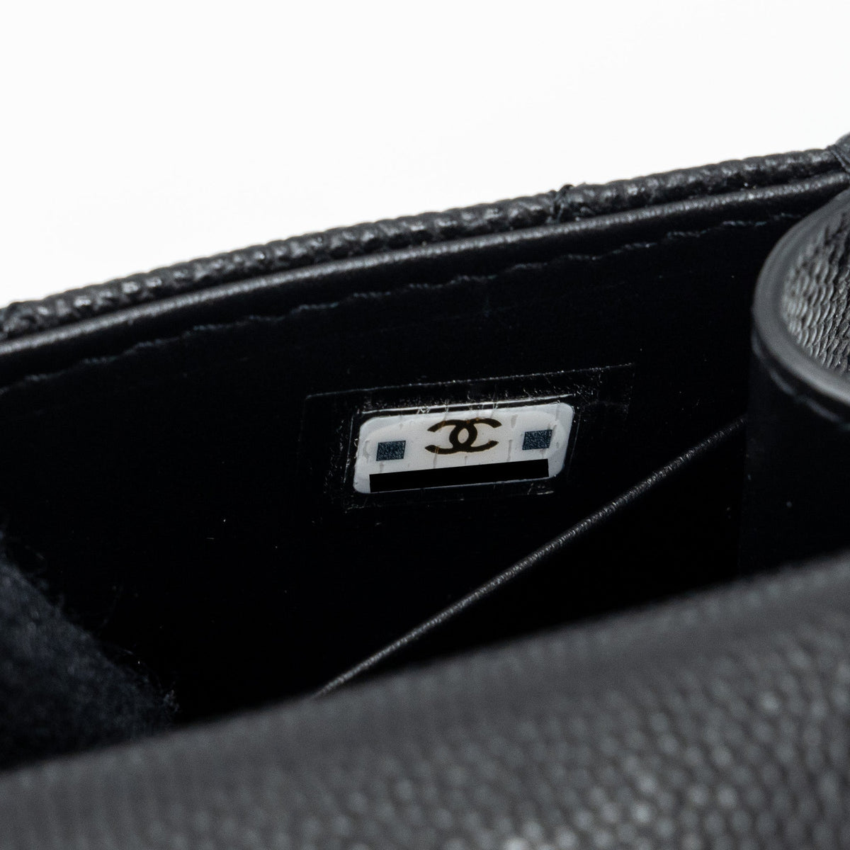 CHANEL MINI TOP HANDLE FLAP BAG CAVIAR BLACK LGHW (MICROCHIP)