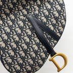 DIOR MEDIUM SADDLE BAG BLUE OBLIQUE CANVAS GHW