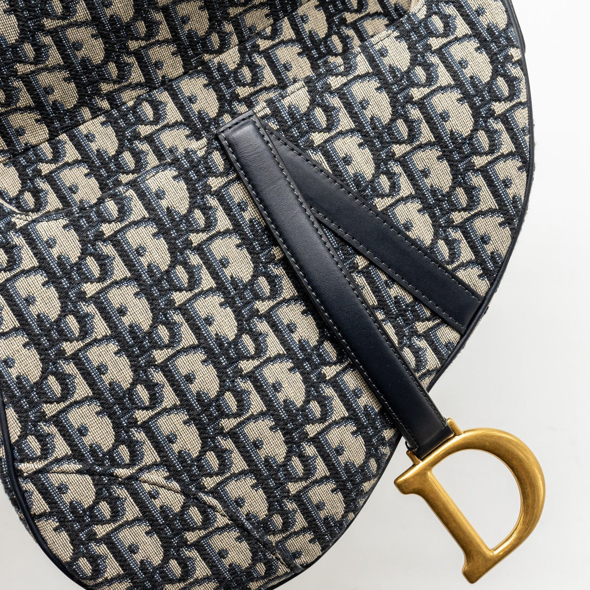 DIOR MEDIUM SADDLE BAG BLUE OBLIQUE CANVAS GHW
