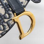 DIOR SADDLE BELT BAG BLUE DIOR OBLIQUE JACQUARD GHW