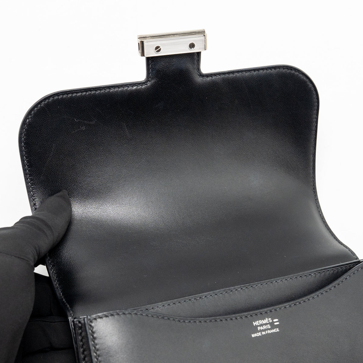 Hermes Mini Constance Monsieur Leather / Lizard Black / Ombré