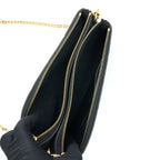 LOUIS VUITTON DOUBLE ZIP POCHETTE MONOGRAM EMPREINTE BLACK GHW