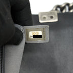 CHANEL MEDIUM BOY BAG CALFSKIN BLACK RUTHENIUM/BLACK HARDWARE