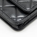 CHANEL TRENDY CC WALLET ON CHAIN LAMBSKIN BLACK LGHW (MICROCHIP)
