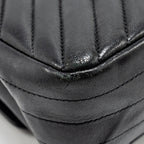 CHANEL MEDIUM CLASSIC DOUBLE FLAP BAG CHEVRON LAMBSKIN BLACK LGHW