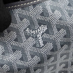 GOYARD SAINT LOUIS PM TOTE BAG GOYARDINE CANVAS/CALFSKIN GREY SHW