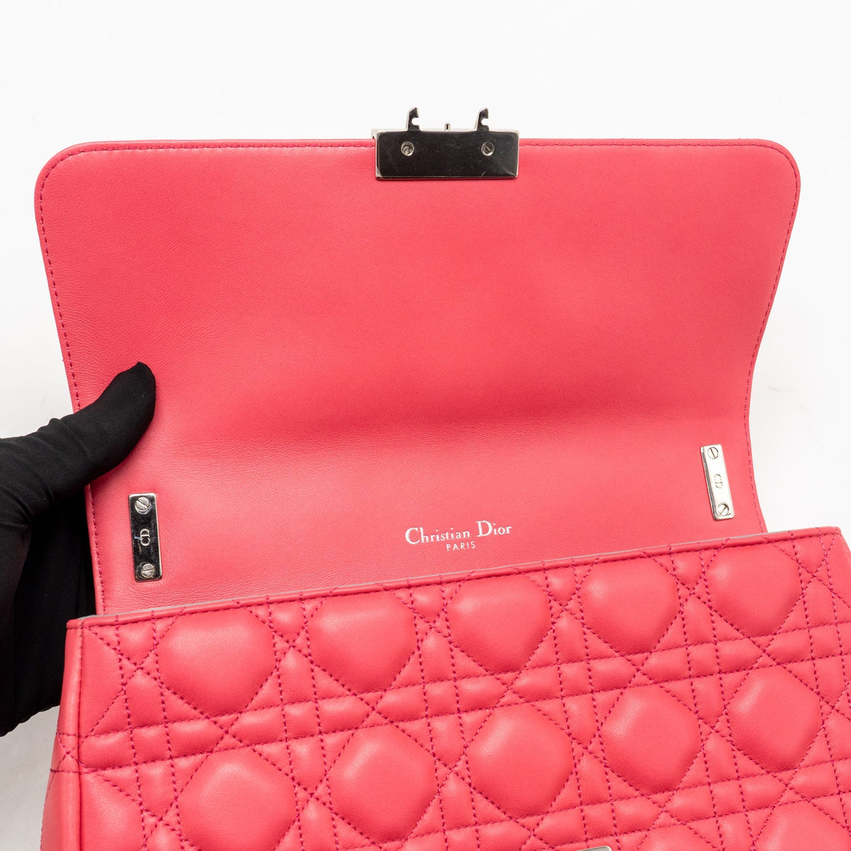 Dior Medium Miss Dior Flap Bag Cannage Lambskin Pink SHW