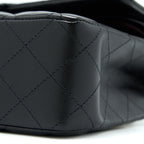 CHANEL MEDIUM CLASSIC DOUBLE FLAP BAG LAMBSKIN BLACK LGHW (MICROCHIP)