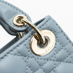 DIOR MICRO LADY DIOR BAG CANNAGE LAMBSKIN CLOUD BLUE LGHW