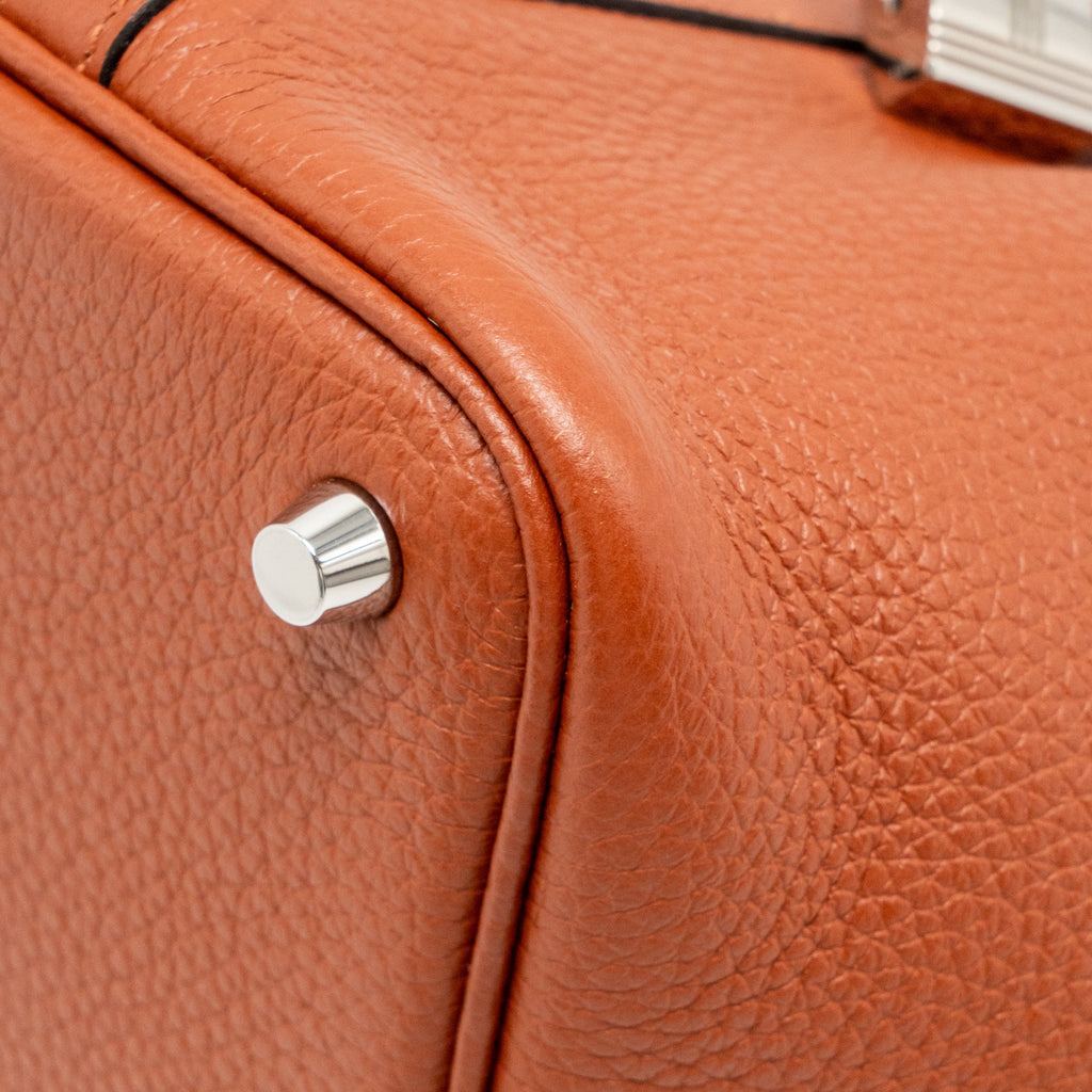 Hermes Picotin 18 lock bag Clemence Cuivre/Capucine SHW